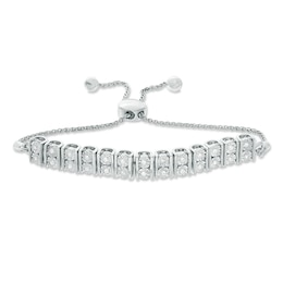 1/5 CT.T.W. Diamond Vertical Bar Bolo Bracelet in Sterling Silver - 9.5"