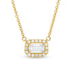 Thumbnail Image 1 of 1/3 CT. T.W. Emerald-Cut Diamond Frame Necklace in 10K Gold - 17.5"