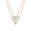 Thumbnail Image 1 of 1/4 CT. T.W. Diamond Chevron and Triangle Necklace in 10K Gold - 25"