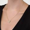 Thumbnail Image 2 of 1/4 CT. T.W. Diamond Chevron and Triangle Necklace in 10K Gold - 25"