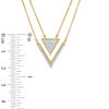 Thumbnail Image 3 of 1/4 CT. T.W. Diamond Chevron and Triangle Necklace in 10K Gold - 25"