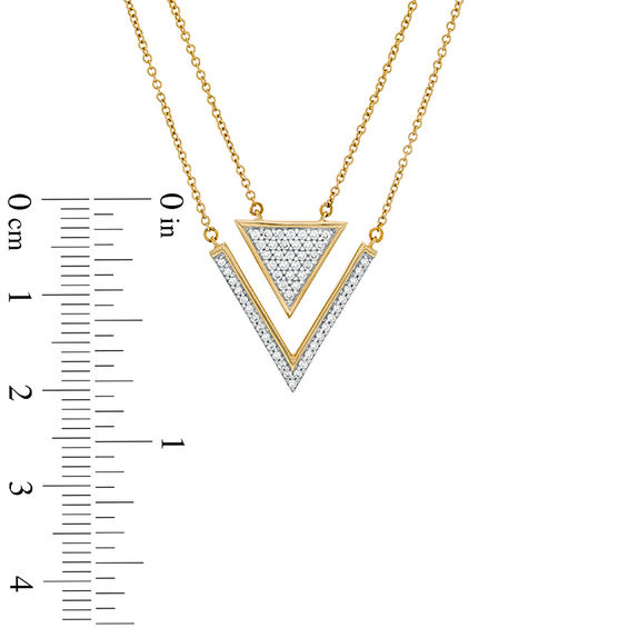 1/4 CT. T.w. Diamond Chevron and Triangle Necklace in 10K Gold - 25"