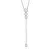 Thumbnail Image 1 of 1/2 CT. T.W. Diamond Frame Three Circle Drop "Y" Necklace in 10K White Gold - 18.75"
