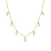 Thumbnail Image 1 of 1/3 CT. T.W. Baguette and Marquise Diamond Station Drop Necklace in 10K Gold