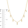 Thumbnail Image 2 of 1/3 CT. T.W. Baguette and Marquise Diamond Station Drop Necklace in 10K Gold
