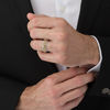 Thumbnail Image 3 of 1/8 CT. T.W. Diamond Love Knot Wedding Band in 14K Two-Tone Gold