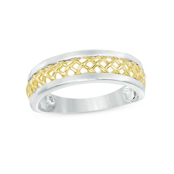 Men S Woven Wedding Band In 14k Two Tone Gold Bands Men S Woven Wedding Band In 14k Two Tone Gold