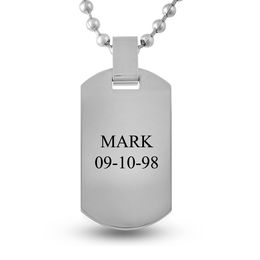 Men's Dog Tag Pendant in Titanium (8 Lines)