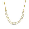 Thumbnail Image 4 of 1 CT. T.W. Diamond Interlocking Curb Link Bolo Necklace in 10K Gold - 26"