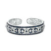 Thumbnail Image 0 of Blue Sapphire and 1/10 CT. T.W. Diamond Vintage-Style Cuff in Sterling Silver