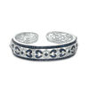 Thumbnail Image 1 of Blue Sapphire and 1/10 CT. T.W. Diamond Vintage-Style Cuff in Sterling Silver