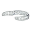 Thumbnail Image 2 of Blue Sapphire and 1/10 CT. T.W. Diamond Vintage-Style Cuff in Sterling Silver
