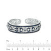 Thumbnail Image 2 of Blue Sapphire and 1/10 CT. T.W. Diamond Vintage-Style Cuff in Sterling Silver
