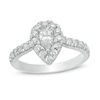 Thumbnail Image 1 of Love's Destiny by Zales  1 CT. T.W. Certified Pear-Shaped Diamond Frame Engagement Ring in 14K Two-Tone Gold (I/SI2)