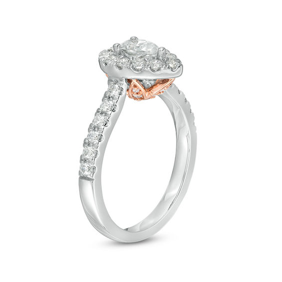 Love's Destiny by Zales 1 CT. T.w. Certified Pear-Shaped Diamond Frame Engagement Ring in 14K Two-Tone Gold (I/Si2)