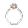 Thumbnail Image 5 of Love's Destiny by Zales  1 CT. T.W. Certified Pear-Shaped Diamond Frame Engagement Ring in 14K Two-Tone Gold (I/SI2)
