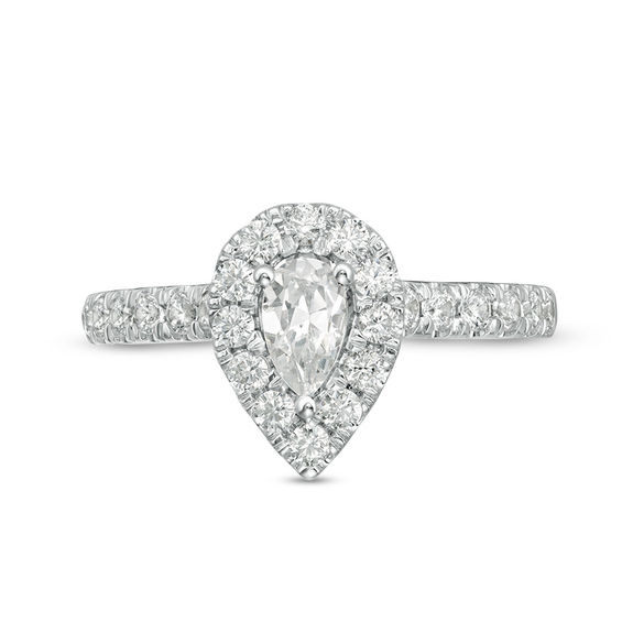 Love's Destiny by Zales 1 CT. T.w. Certified Pear-Shaped Diamond Frame Engagement Ring in 14K Two-Tone Gold (I/Si2)
