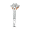 Thumbnail Image 4 of Love's Destiny by Zales 3/4 CT. T.W. Certified Diamond Double Heart Frame Engagement Ring in 14K Two-Tone Gold (I/I1)