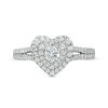 Thumbnail Image 6 of Love's Destiny by Zales 3/4 CT. T.W. Certified Diamond Double Heart Frame Engagement Ring in 14K Two-Tone Gold (I/I1)