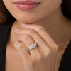 Thumbnail Image 3 of Love's Destiny by Zales 1-1/5 CT. T.W. Certified Diamond Three Stone Frame Engagement Ring in 14K Two-Tone Gold (I/I1)