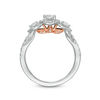 Thumbnail Image 5 of Love's Destiny by Zales 1-1/5 CT. T.W. Certified Diamond Three Stone Frame Engagement Ring in 14K Two-Tone Gold (I/I1)