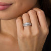 Thumbnail Image 1 of 1-3/8 CT. T.W. Diamond Bypass Three Stone Bridal Set in 14K White Gold