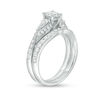 Thumbnail Image 3 of 1-3/8 CT. T.W. Diamond Bypass Three Stone Bridal Set in 14K White Gold