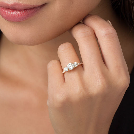 1-3/4 CT. T.w. Diamond Past Present FutureÂ® Engagement Ring in 14K Rose Gold