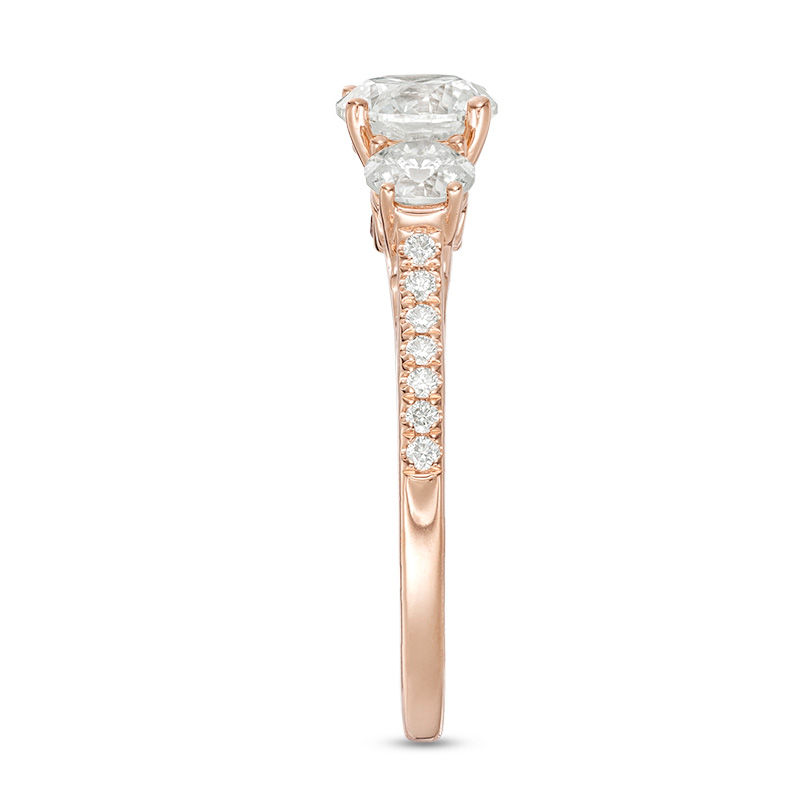 Main Image 7 of 1-3/4 CT. T.W. Diamond Past Present Future® Engagement Ring in 14K Rose Gold
