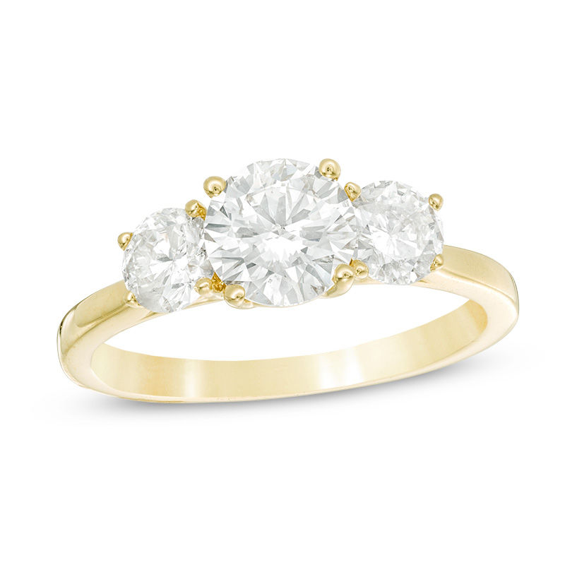 Main Image 1 of 1-3/4 CT. T.W. Diamond Past Present Future® Engagement Ring in 14K Gold