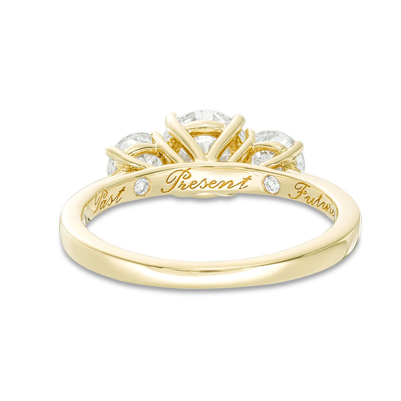 Main Image 4 of 1-3/4 CT. T.W. Diamond Past Present Future® Engagement Ring in 14K Gold