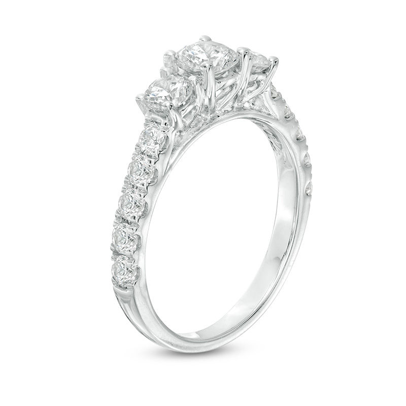 Main Image 2 of 1-1/2 CT. T.W. Diamond Past Present Future® Engagement Ring in 10K White Gold
