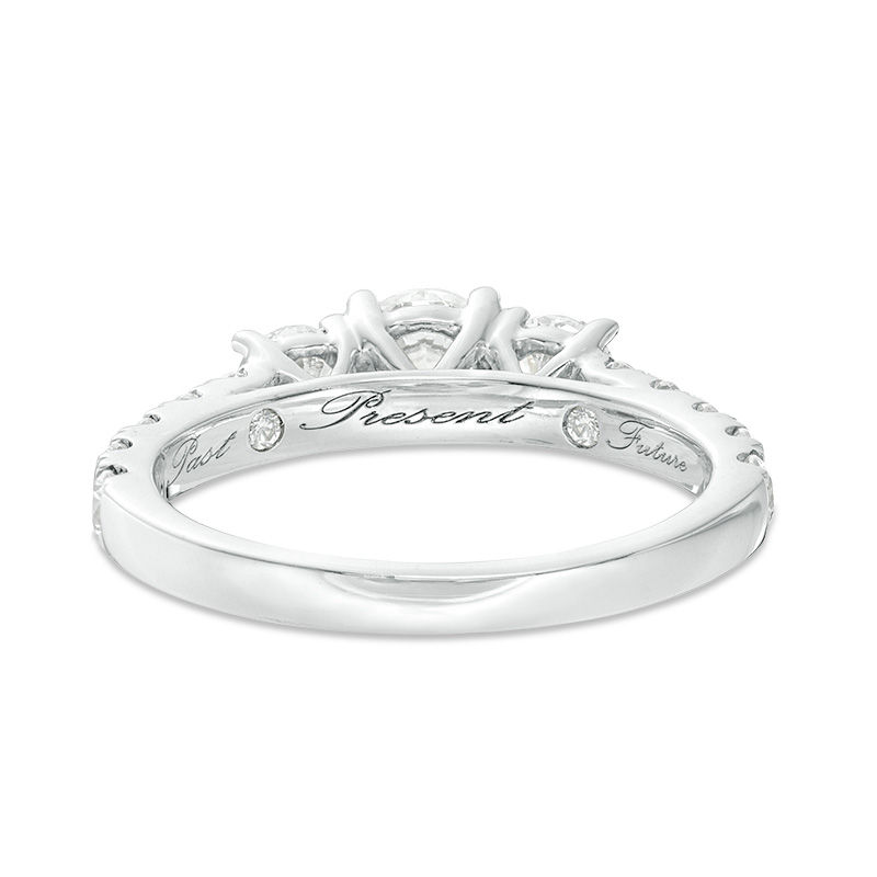 Main Image 4 of 1-1/2 CT. T.W. Diamond Past Present Future® Engagement Ring in 10K White Gold