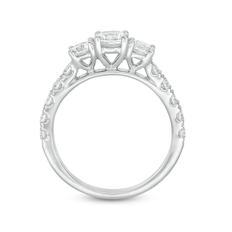 Main Image 5 of 1-1/2 CT. T.W. Diamond Past Present Future® Engagement Ring in 10K White Gold