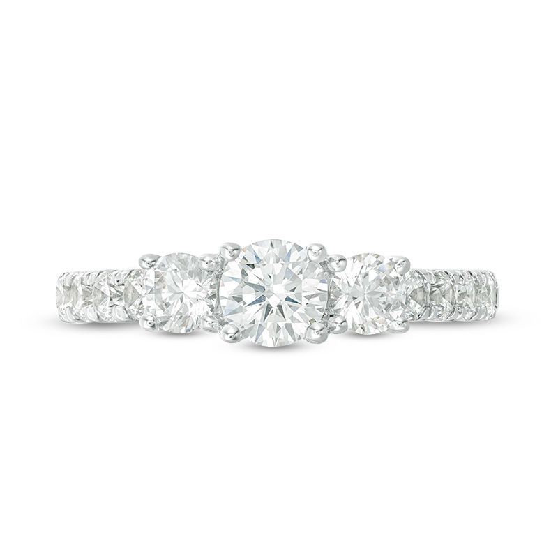 Main Image 6 of 1-1/2 CT. T.W. Diamond Past Present Future® Engagement Ring in 10K White Gold