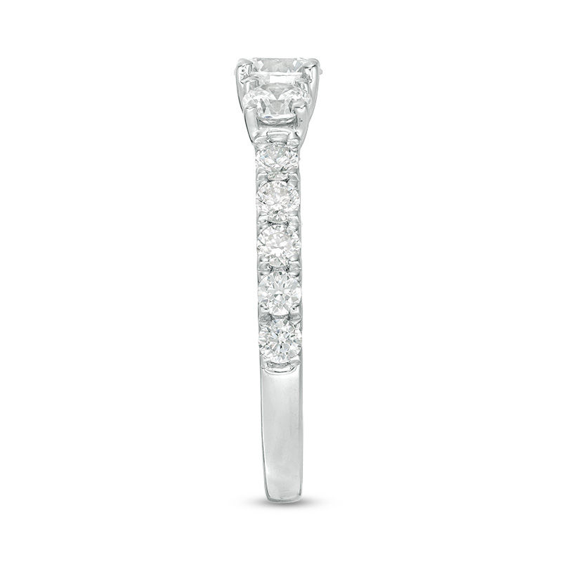Main Image 7 of 1-1/2 CT. T.W. Diamond Past Present Future® Engagement Ring in 10K White Gold