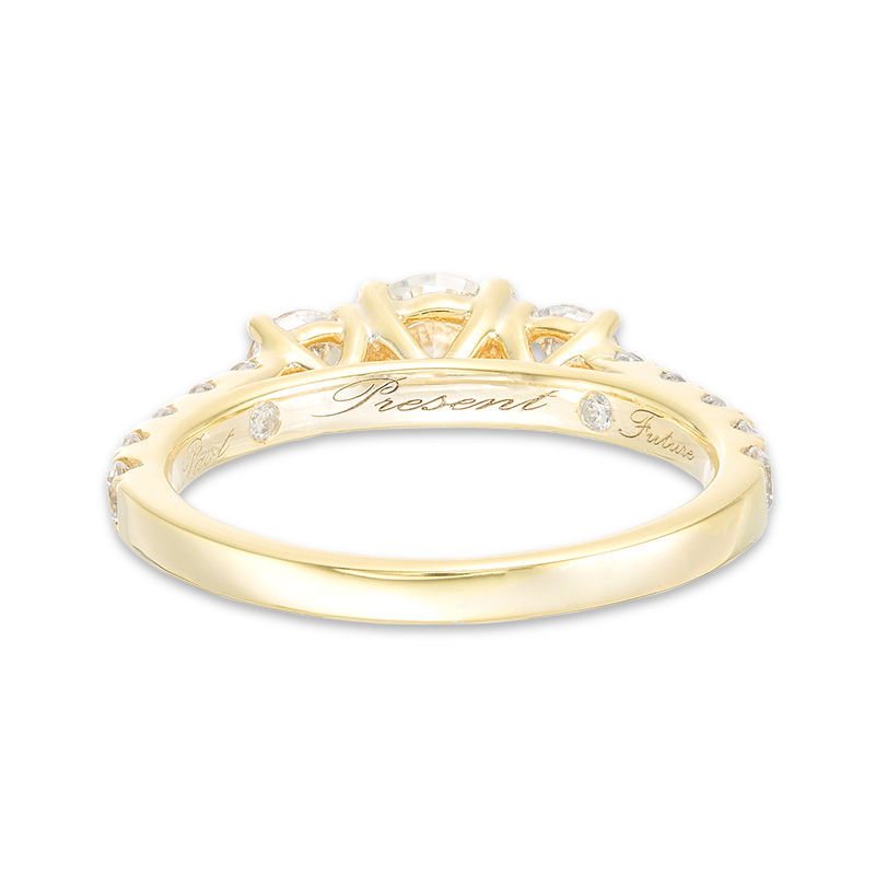 Main Image 3 of 1-1/2 CT. T.W. Diamond Past Present Future® Engagement Ring in 10K Gold