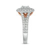 Thumbnail Image 4 of Love's Destiny by Zales 1-1/2 CT. T.W. Certified Oval Diamond Double Frame Engagement Ring in 14K Two-Tone Gold (I/SI2)
