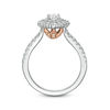 Thumbnail Image 5 of Love's Destiny by Zales 1-1/2 CT. T.W. Certified Oval Diamond Double Frame Engagement Ring in 14K Two-Tone Gold (I/SI2)