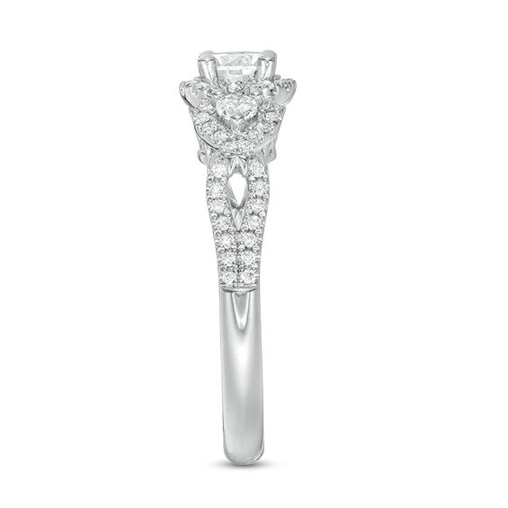 7/8 CT. T.w. Diamond Past Present FutureÂ® Frame Engagement Ring in 14K White Gold