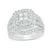 Thumbnail Image 1 of 2 CT. T.W. Quad Princess-Cut Diamond Double Frame Bridal Set in 14K White Gold