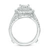 2 CT. T.W. Quad Princess-Cut Diamond Double Frame Bridal Set in 14K White Gold
