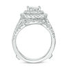 Thumbnail Image 5 of 2 CT. T.W. Quad Princess-Cut Diamond Double Frame Bridal Set in 14K White Gold