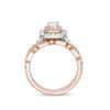 Thumbnail Image 4 of 1 CT. T.W. Emerald-Cut Diamond Double Frame Art Deco Style Three Piece Bridal Set in 14K Two-Tone Gold