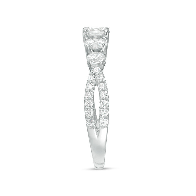 Main Image 3 of 1-1/4 CT. T.W. Diamond Five Stone Engagement Ring in 14K White Gold