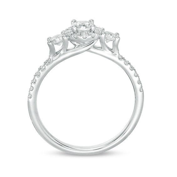3/4 CT. T.w. Diamond Past Present FutureÂ® Frame Engagement Ring in 14K White Gold