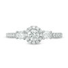 Thumbnail Image 5 of 3/4 CT. T.W. Diamond Past Present Future® Frame Engagement Ring in 14K White Gold