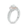 Thumbnail Image 2 of 1 CT. T.W. Pear-Shaped Diamond Double Frame Crossover Engagement Ring in 14K Two-Tone Gold
