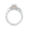 Thumbnail Image 4 of 1 CT. T.W. Pear-Shaped Diamond Double Frame Crossover Engagement Ring in 14K Two-Tone Gold