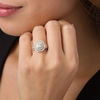 Thumbnail Image 3 of 1 CT. T.W. Composite Diamond Double Rectangle Frame Multi-Row Engagement Ring in 14K Two-Tone Gold